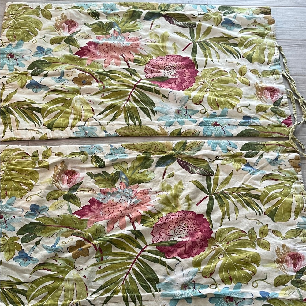 2 Rose Tree Saintcroix King pillow shams cotton floral leaf pattern reversible
